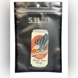 5.11 TACTICAL Patch Taste The Freedom IPA Beer Can Logo Hook Loop Back Rare New‎